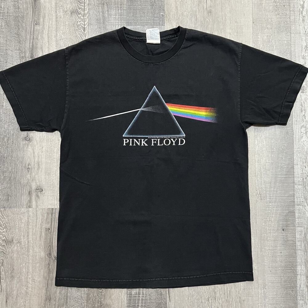 VTG Pink Floyd Dark Side Of The Moon Band T Shirt 2004 Black Y2K Band Tee Large